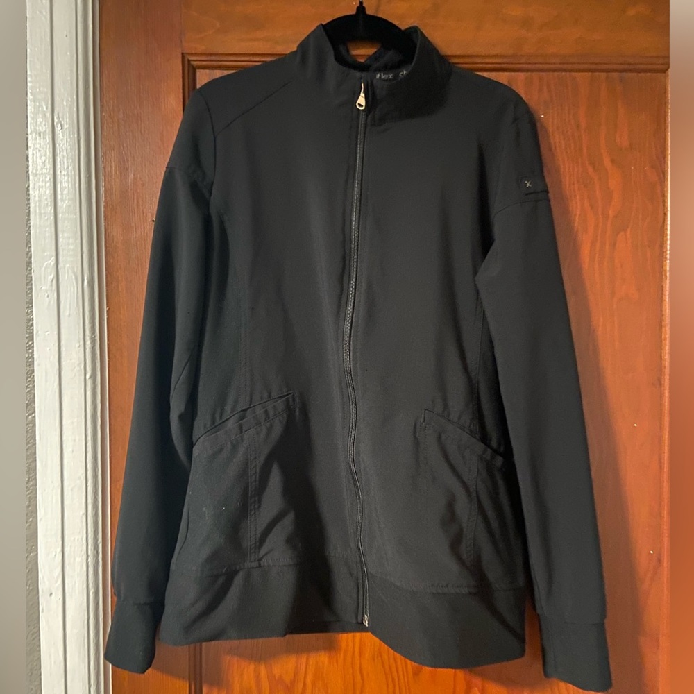 Cherokee iflex black scrub jacket